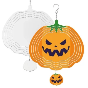 Sublimation Wind Spinner Blank Double-sided Sublimation Blanks Pumpkin-shaped Wind Spinner
